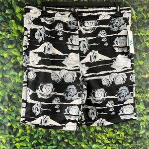 Fresh Prints of Bel- Air Size:L  Mens Shorts Black/White Pockets